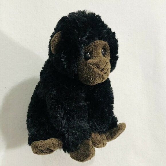 Wild Republic Black Monkey 8” Plush Ape Gorilla Chimpanzee Realistic Toy Sitting - Picture 4 of 12